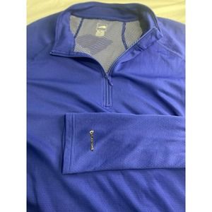 Men's The North Face 1/4 Zip Royal Blue Flashdry Fabric Golf Pullover-Size‎ XL